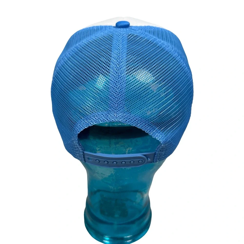 Madhappy Blue White Trucker Hat‎ Mesh Snapback Puff Print Logo Rope Detail